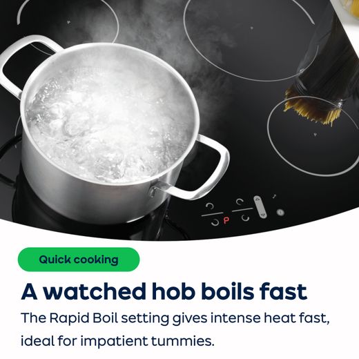Hisense Hi4 HIC6422BSC 60cm Induction Hob - Black - AO Annotation - Rapid boil